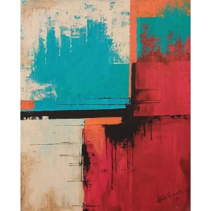 Aisha Mahmood, 18 x 24 Inch, Acrylic on Canvas, Abstract Painting, AC-AIMD-093